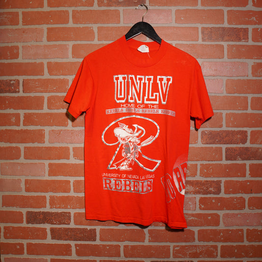 VTG UNLV Rebels Silver Logos Red Tee