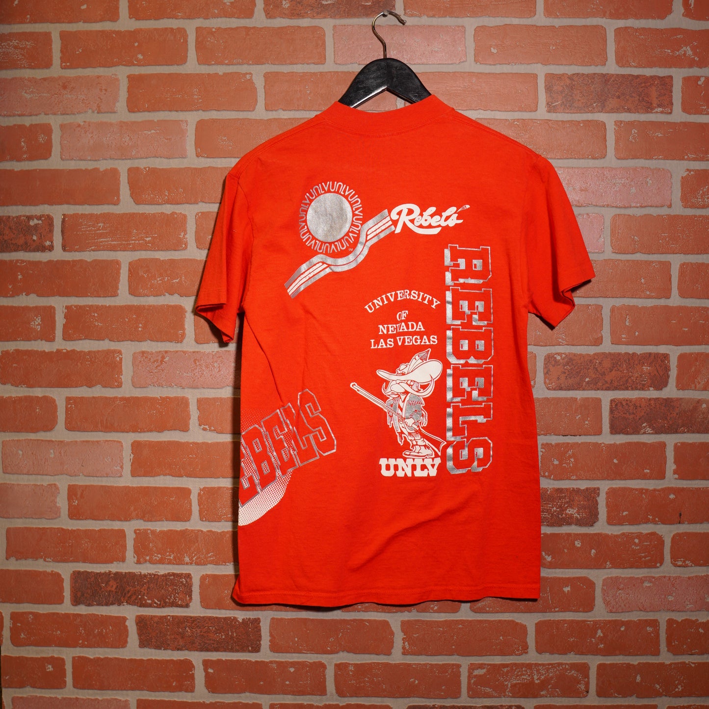 VTG UNLV Rebels Silver Logos Red Tee