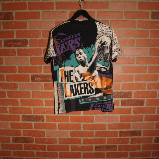 VTG Y2K NBA Los Angeles Lakers Magic Johnson AOP Tee