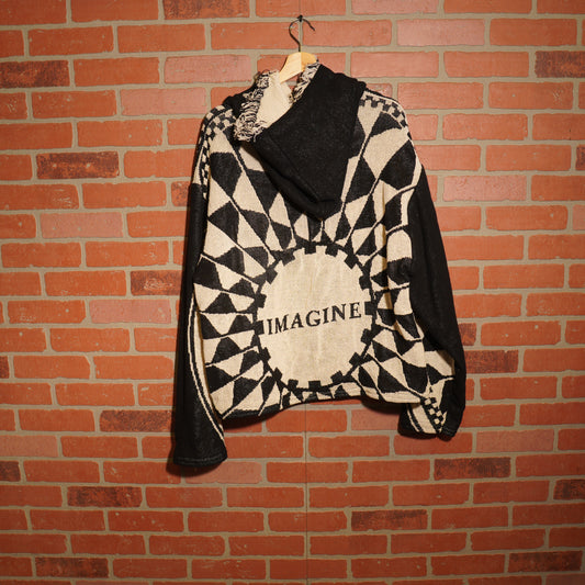 Trevs1of1 1990's John Lennon Imagine Black/White Custom Tapestry Hoodie