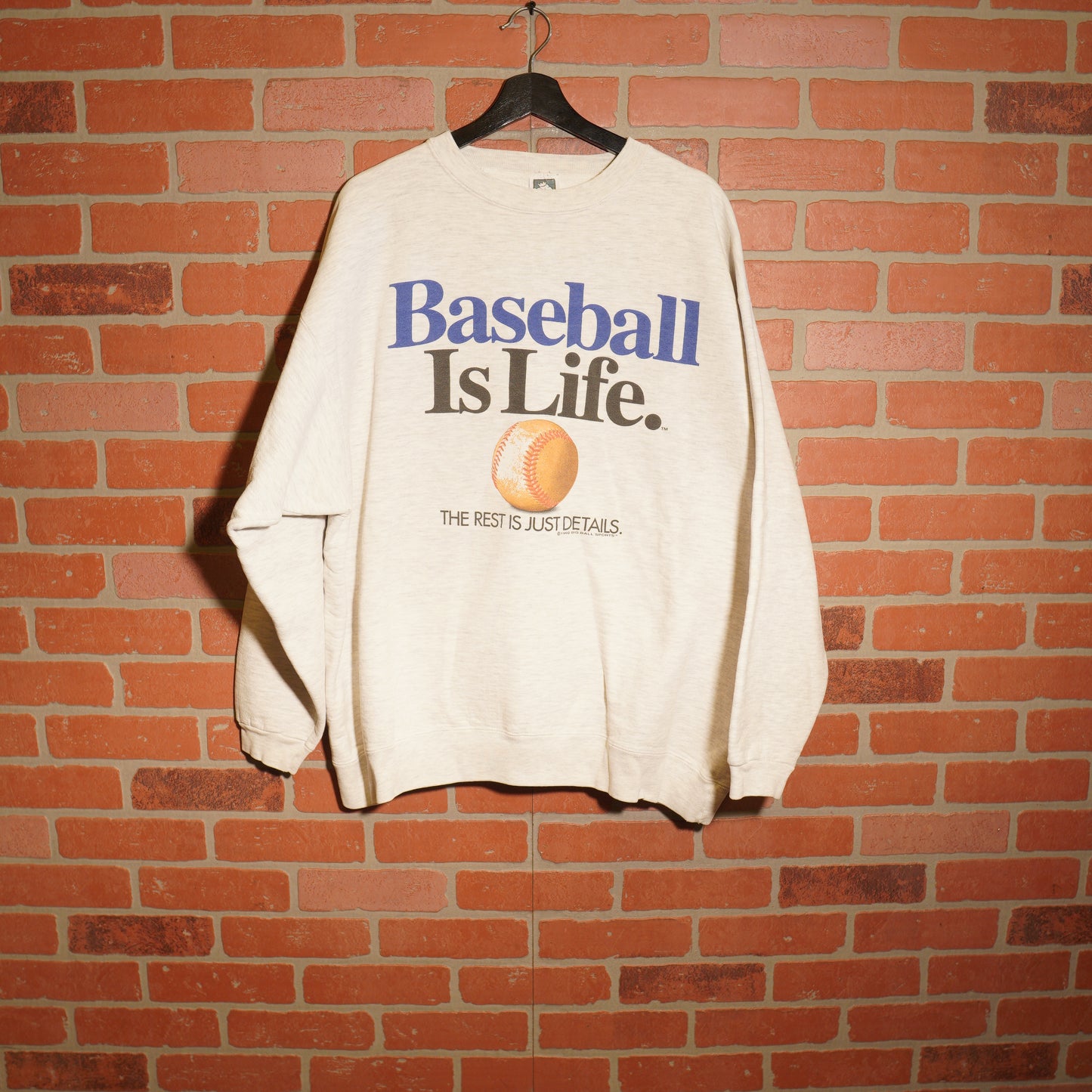 VTG 1992 Baseball Is Life Grey Crewneck