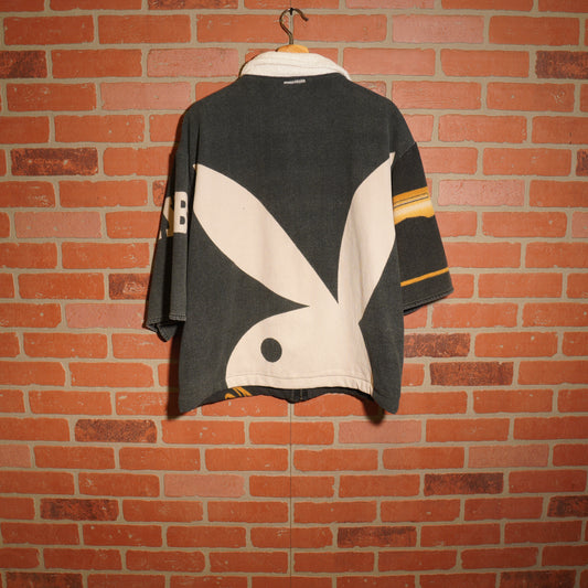 Trevs1of1 1990's Playboy Zip-Up Custom Towel Zip Up Polo