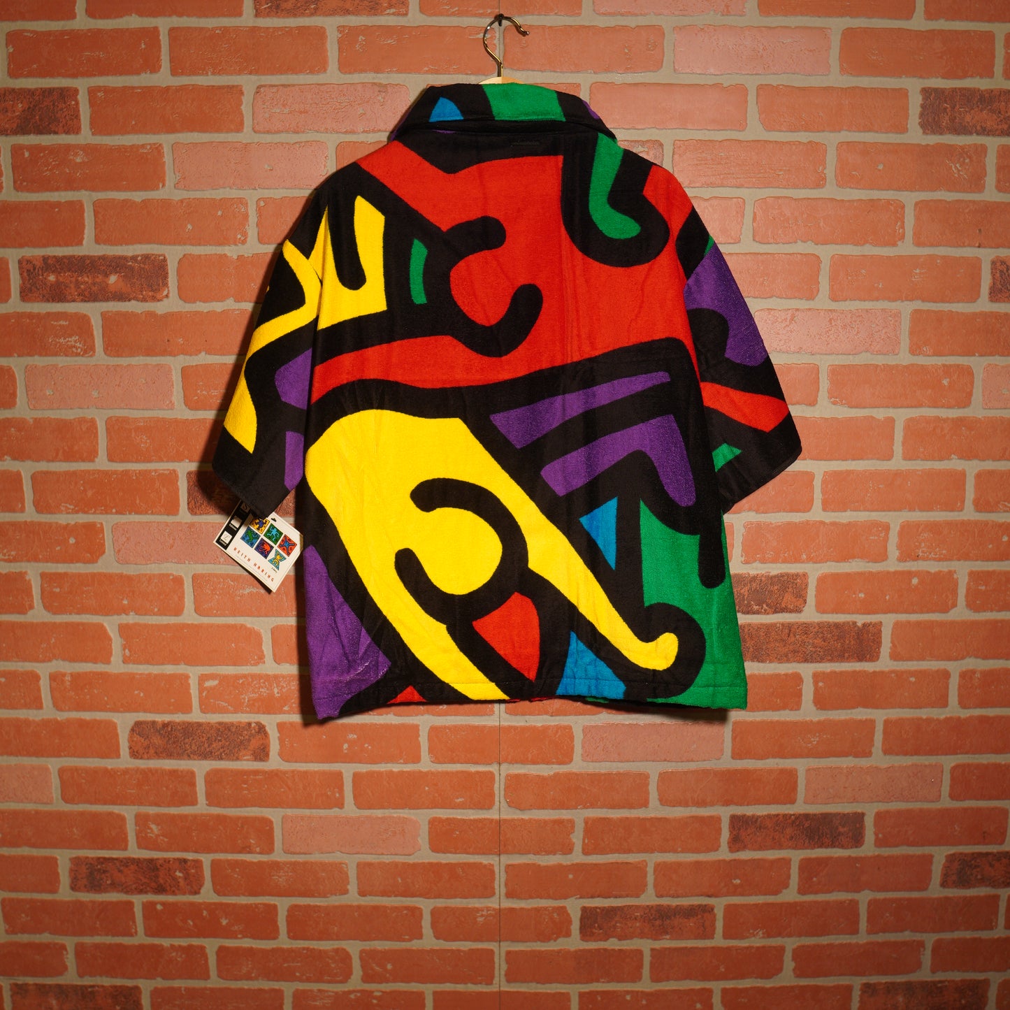 Trevs1of1 1990'S Keith Haring Pocket Zip-Up Custom Towel Zip Up Polo