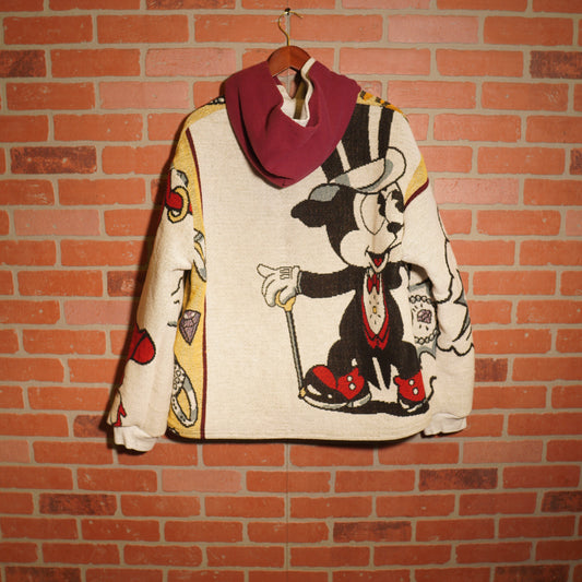 Trevs1of1 1990's Betty Boop All That Glitter White Double Hood Custom Tapestry Hoodie