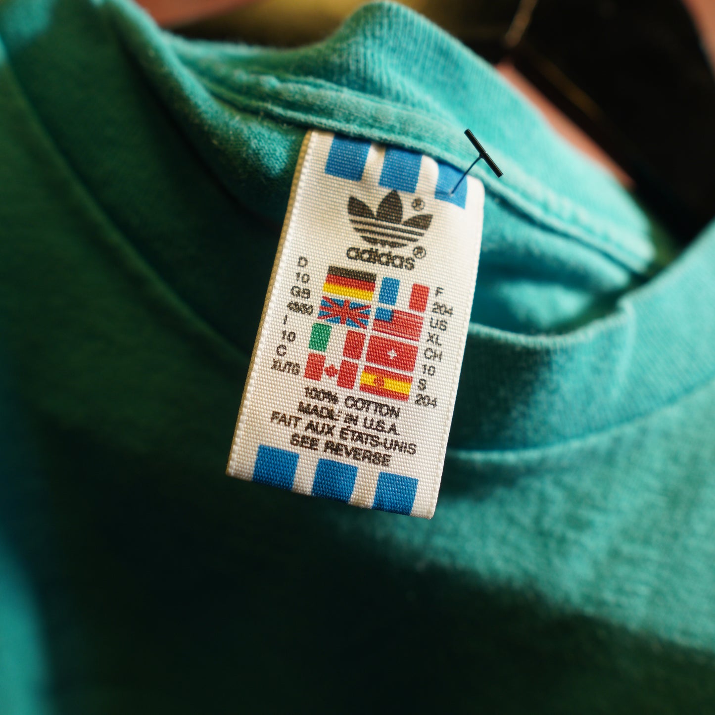 VTG Adidas Teal Embroidered Logo Tee