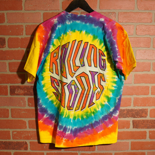 VTG DS Liquid Blue Rolling Stones Logo Tye-Dye Tee