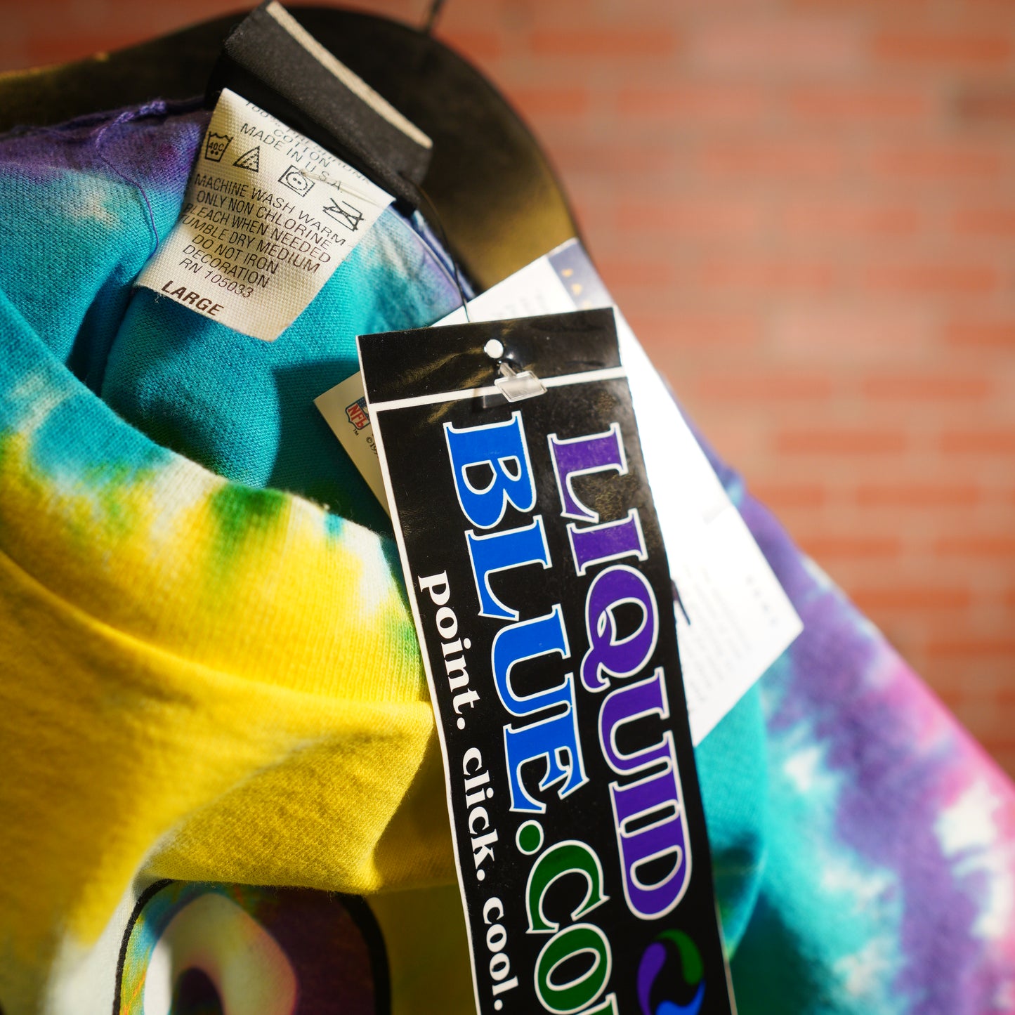 VTG DS Liquid Blue Rolling Stones Logo Tye-Dye Tee