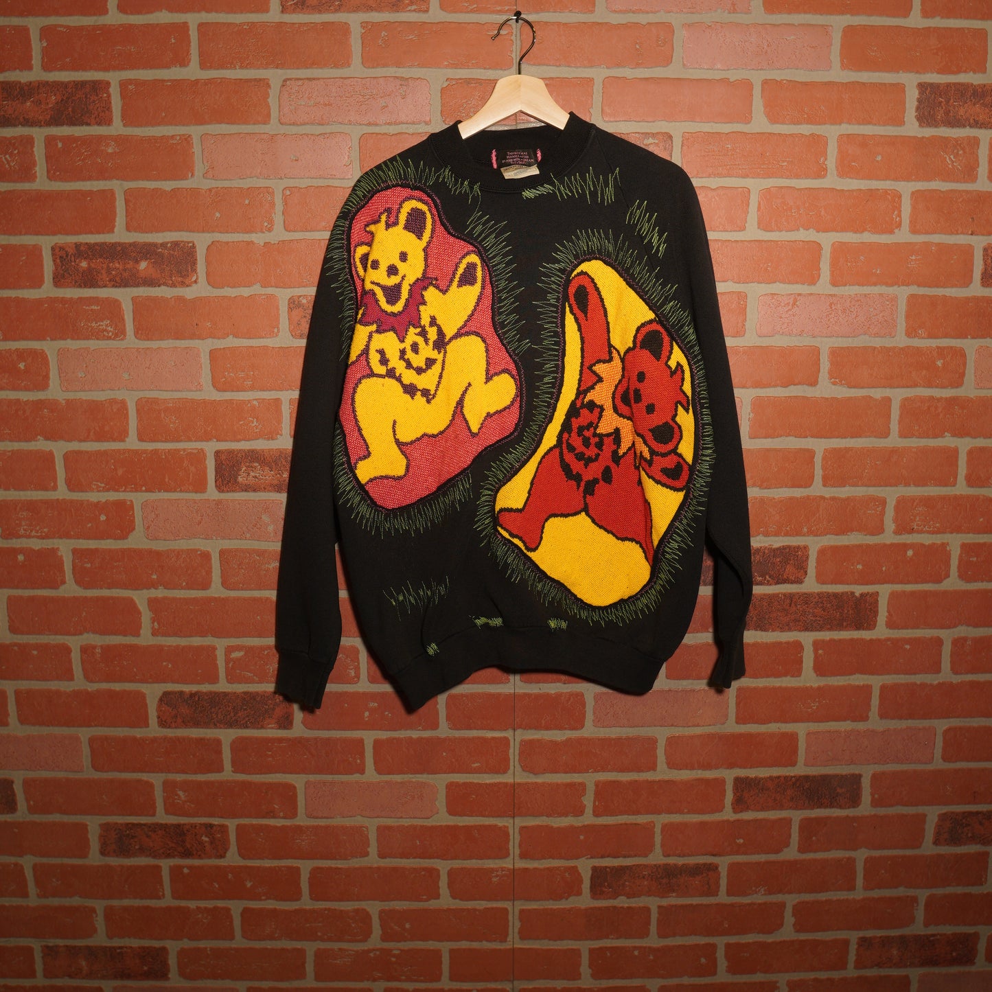 Trevs1of1 1990's Grateful Dead Dancing Bears Fruit of the Loom Black Crewneck