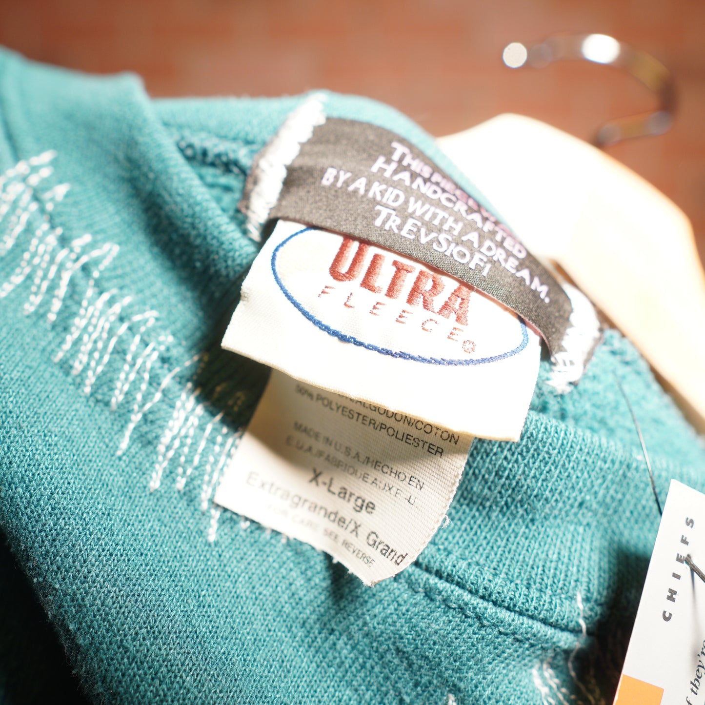 Trevs1of1 1990's Grateful Dead Dancing Bears Teal Ultra Fleece Crewneck