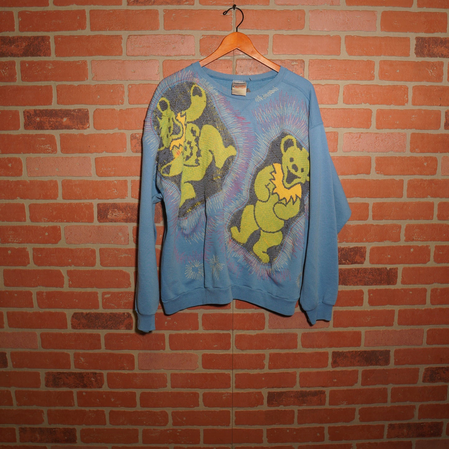 Trevs1of1 1990's Grateful Dead Dancing Bears Light Blue Jerzees Crewneck