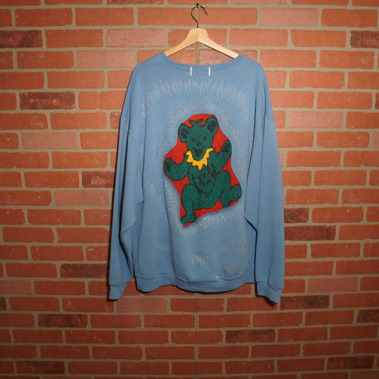 Trevs1of1 1990's Grateful Dead Dancing Bears Light Blue Russell Athletic Crewneck