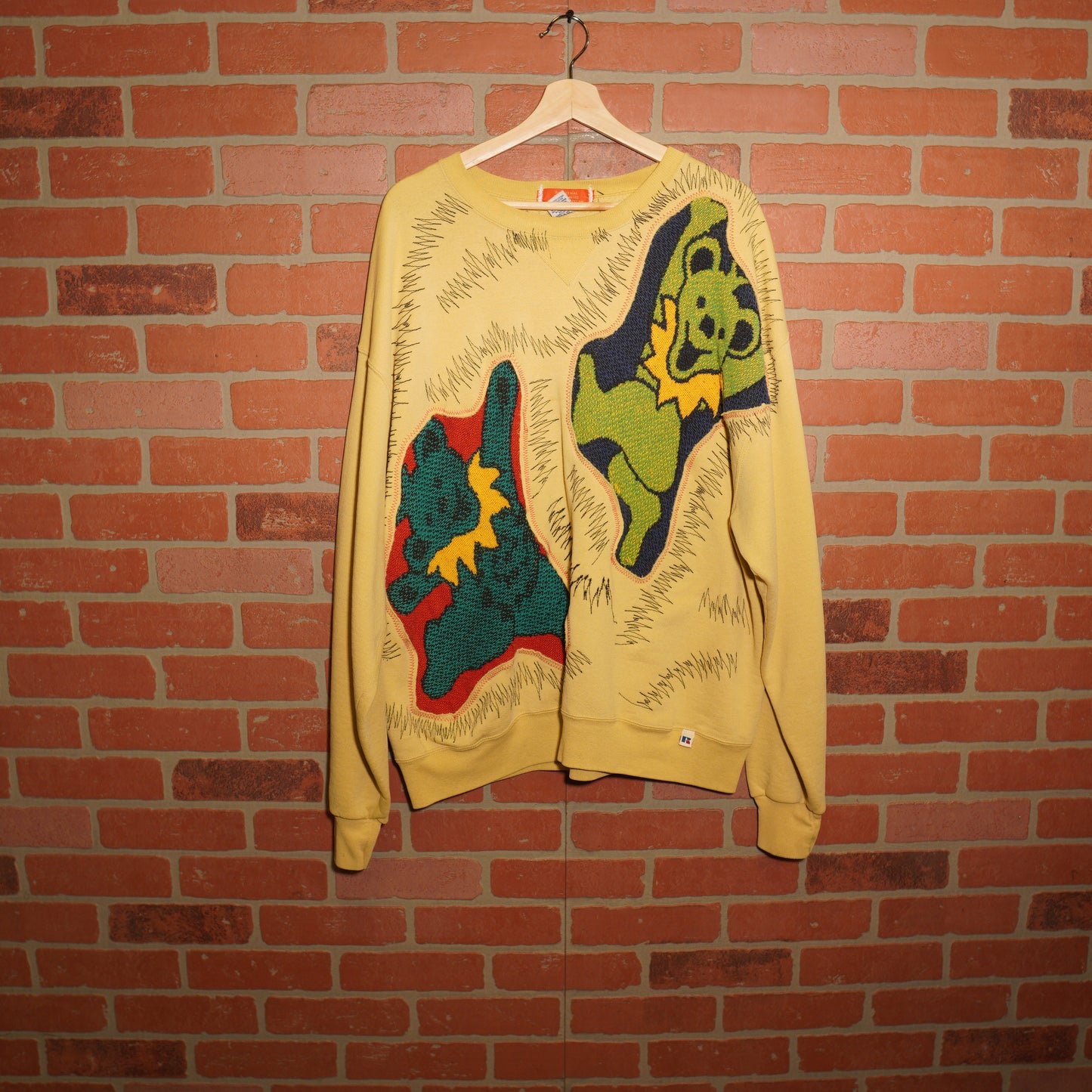 Trevs1of1 1990's Grateful Dead Dancing Bears Yellow Russell Crewneck