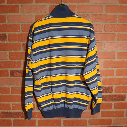 VTG Polo By Ralph Lauren Quarter-Zip Striped Sweater