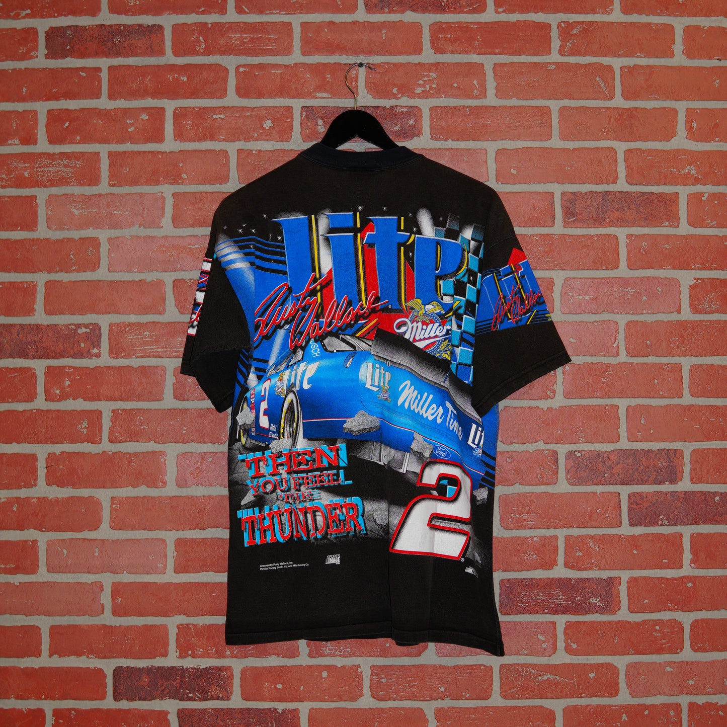 VTG Rusty Wallace Feel The Thunder Nascar Racing AOP Tee