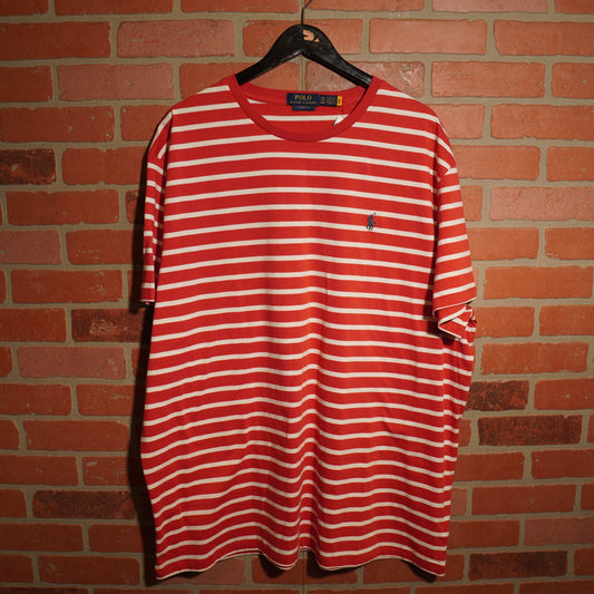 VTG Polo By Ralph Lauren Red/White Stripe Tee