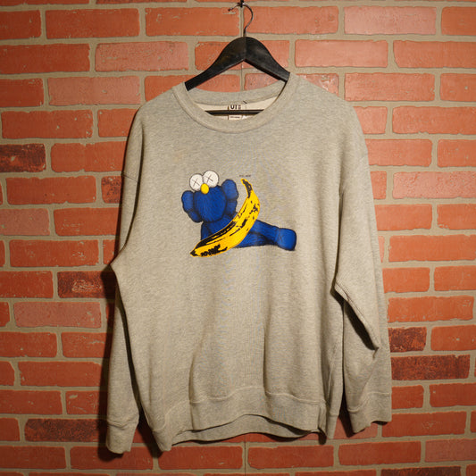 DS Kaws X Uniqlo X Andy Warhol Grey Crewneck