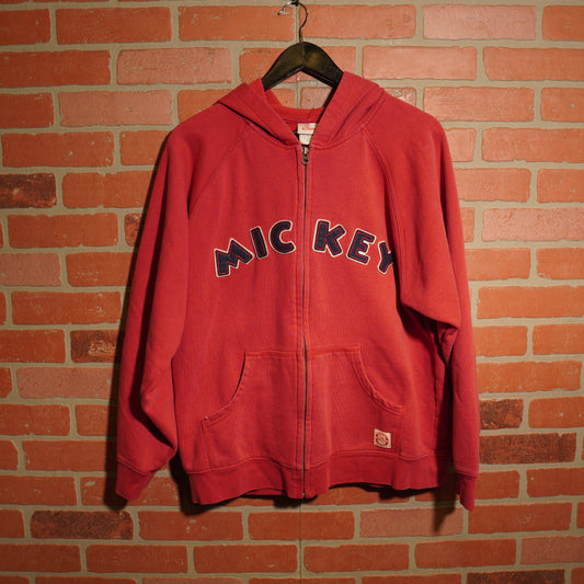 VTG Mickey Mouse Zip-Up Red Hoodie