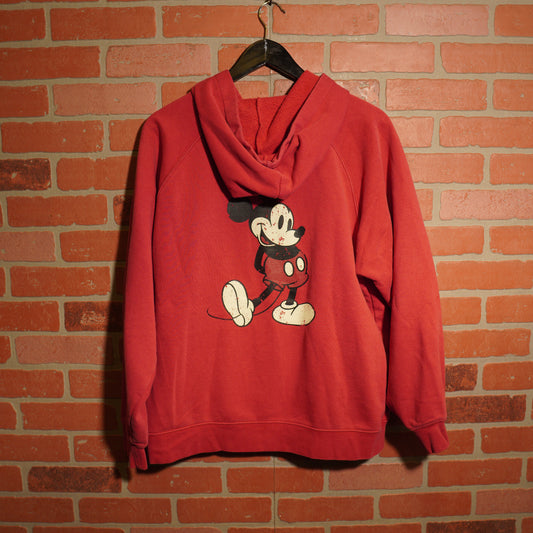 VTG Mickey Mouse Zip-Up Red Hoodie
