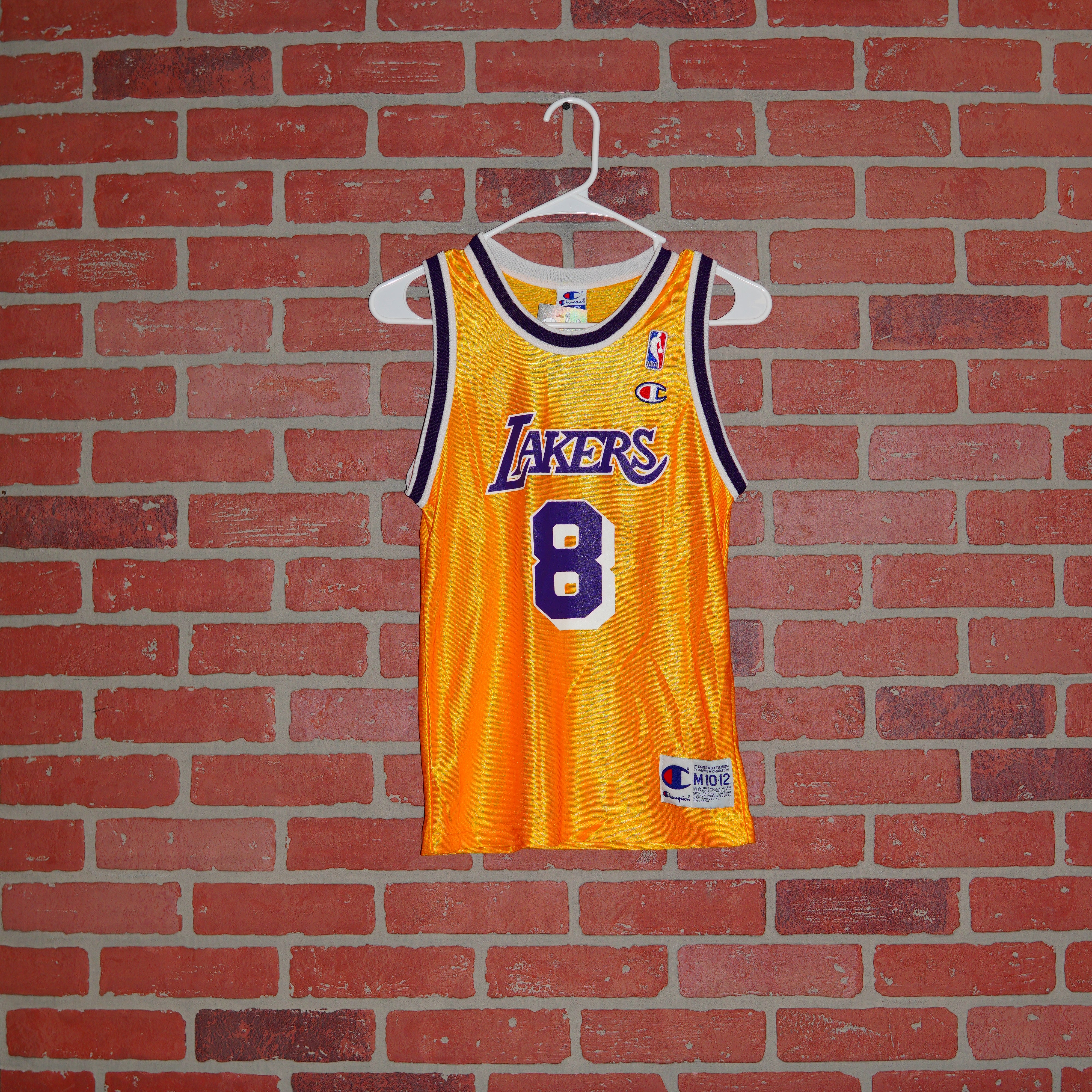Vintage NIKE Los Angeles Lakers Bryant #8 Basketball Jersey Vest Yellow XL