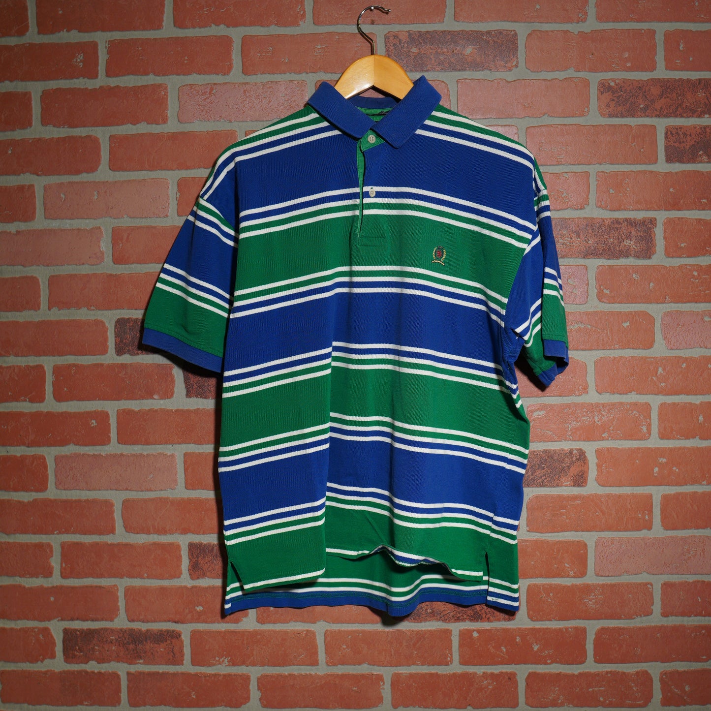 VTG Tommy Hilfiger Green/Blue Polo Shirt (25)