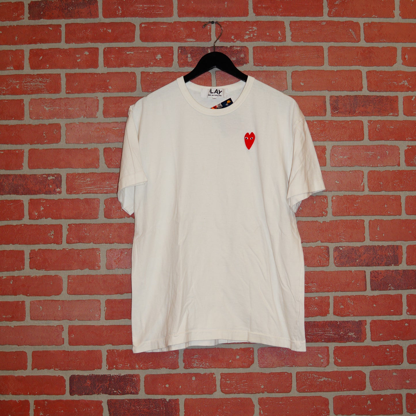 CDG Play Long Heart White Tee