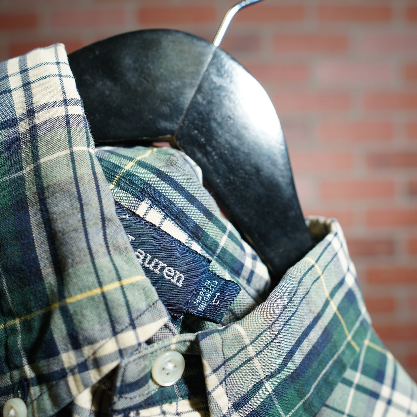 Ralph Lauren Green Plaid Shirt (39)