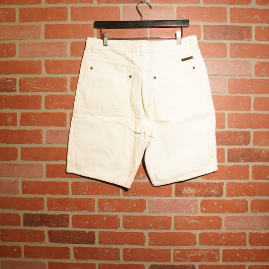 VTG Structure White Denim Jeans Shorts