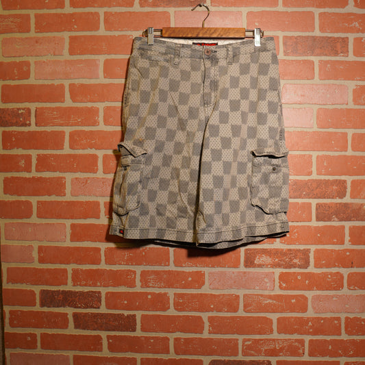 VTG Hawk Checkerboard Cargo Shorts
