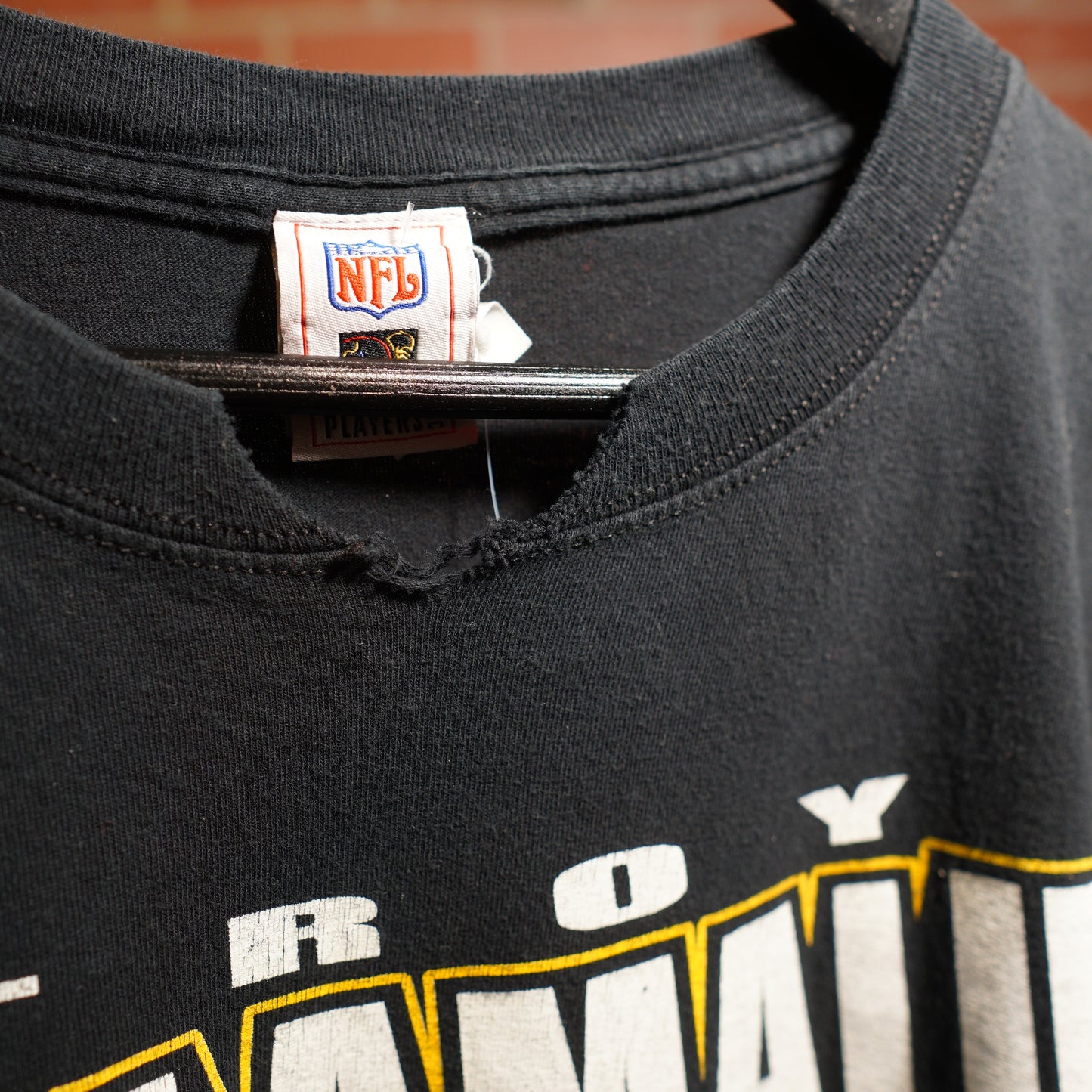 VTG Distressed NFL Pittsburgh Steelers Troy Polamalu Tee