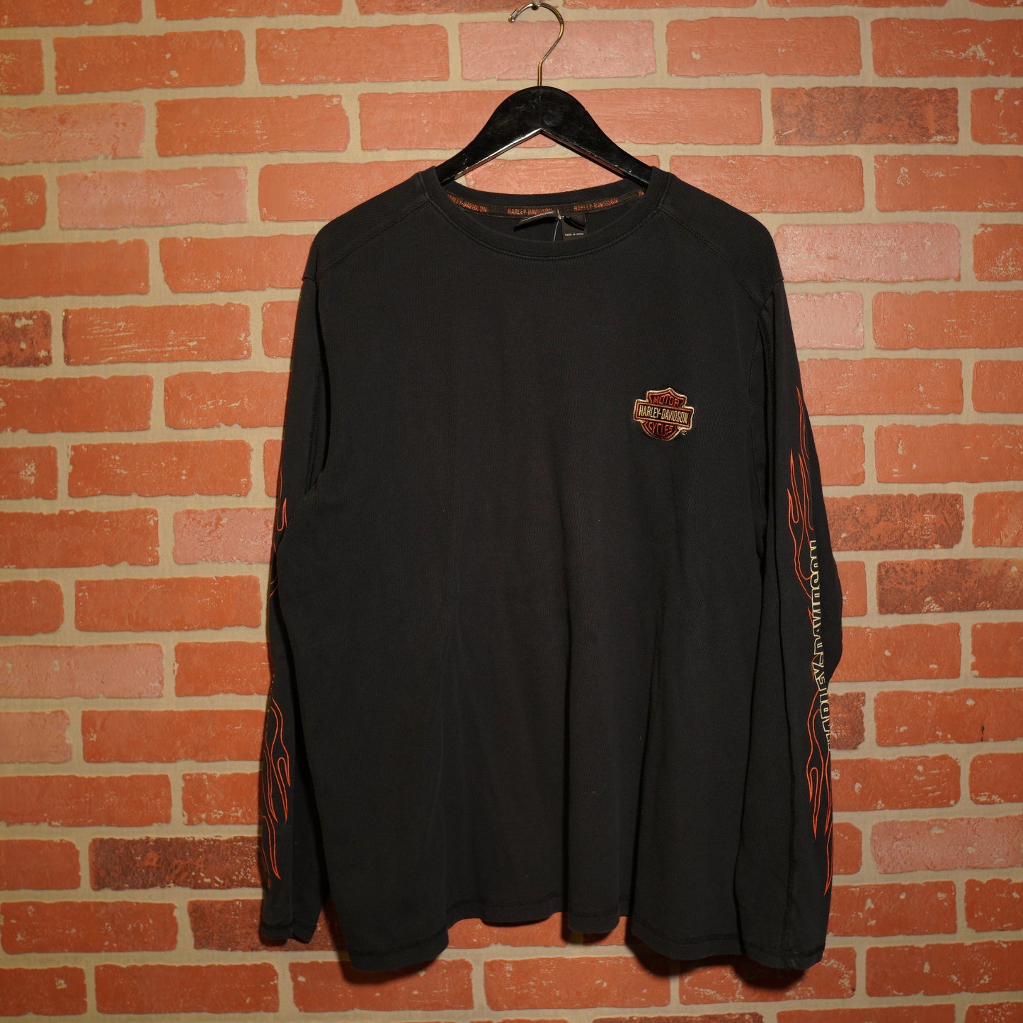 VTG Harley-Davidson Flames Waffle L/S Tee
