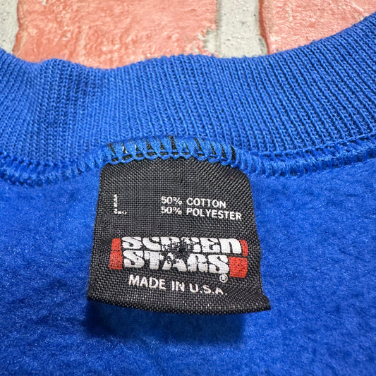 VTG MLB Chicago Cubs Blue Baseball Crewneck