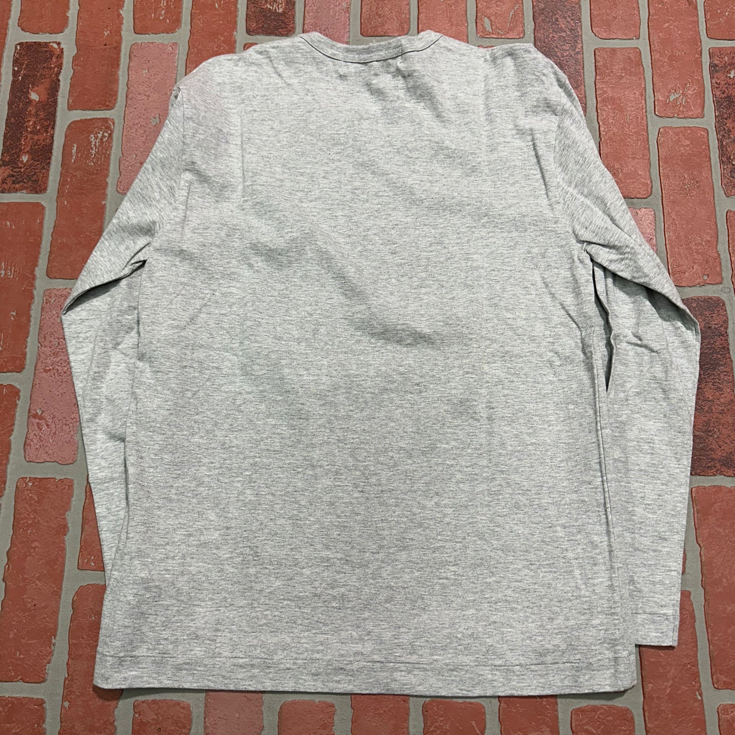 CDG Play Grey Outline Heart L/S Tee