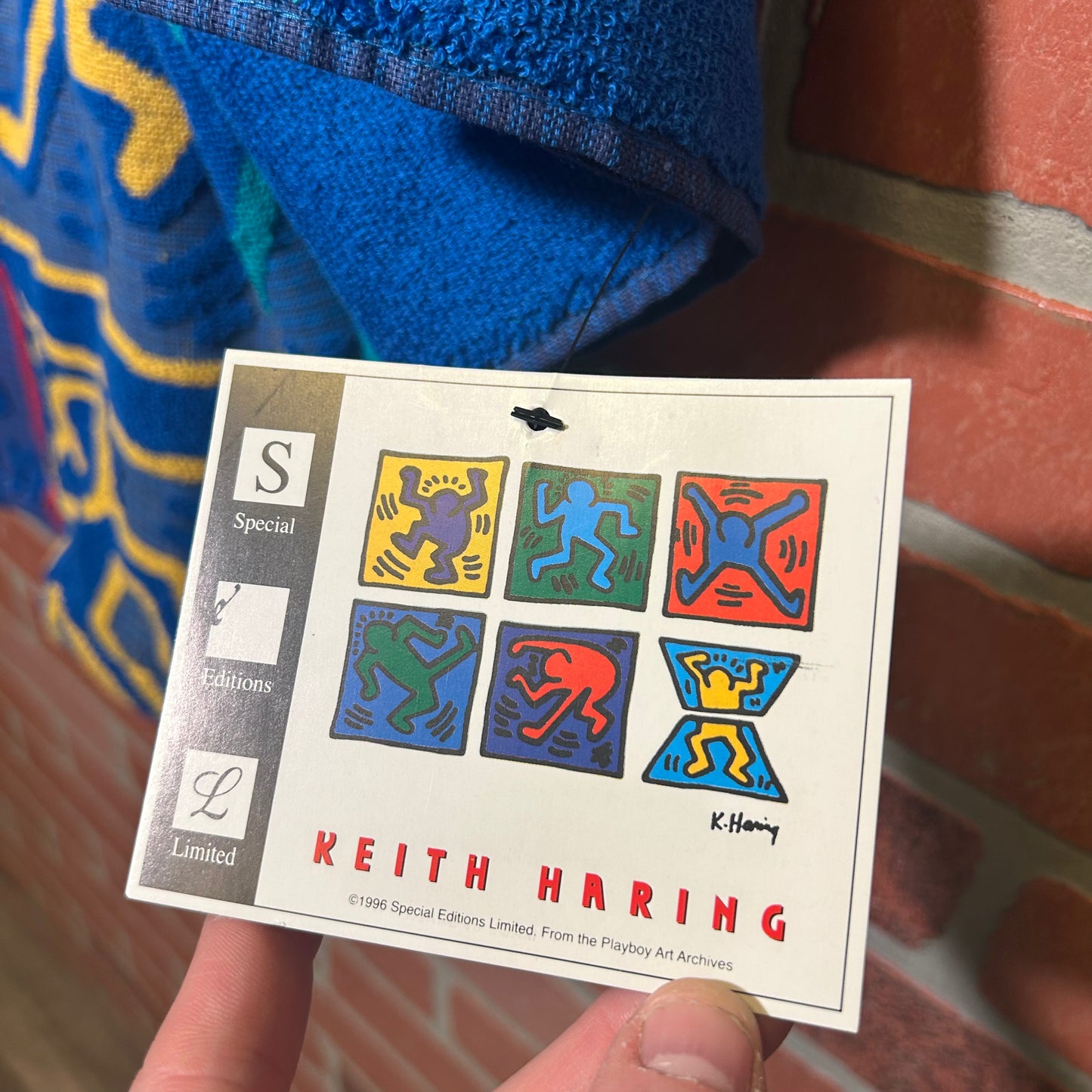 Trevs1of1 Custom 1990's Keith Haring Logos Muli-Color Towel Full Zip Up Polo