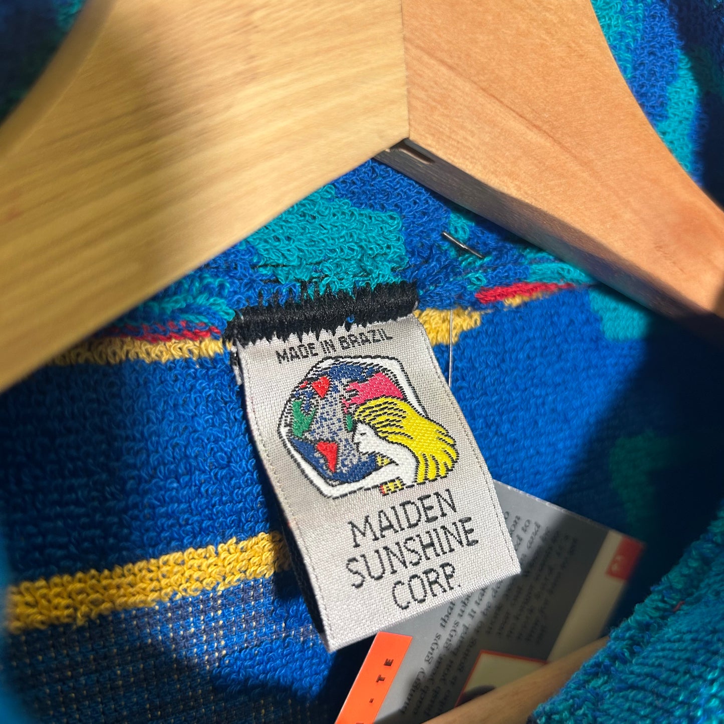Trevs1of1 Custom 1990's Keith Haring Logos Muli-Color Towel Full Zip Up Polo