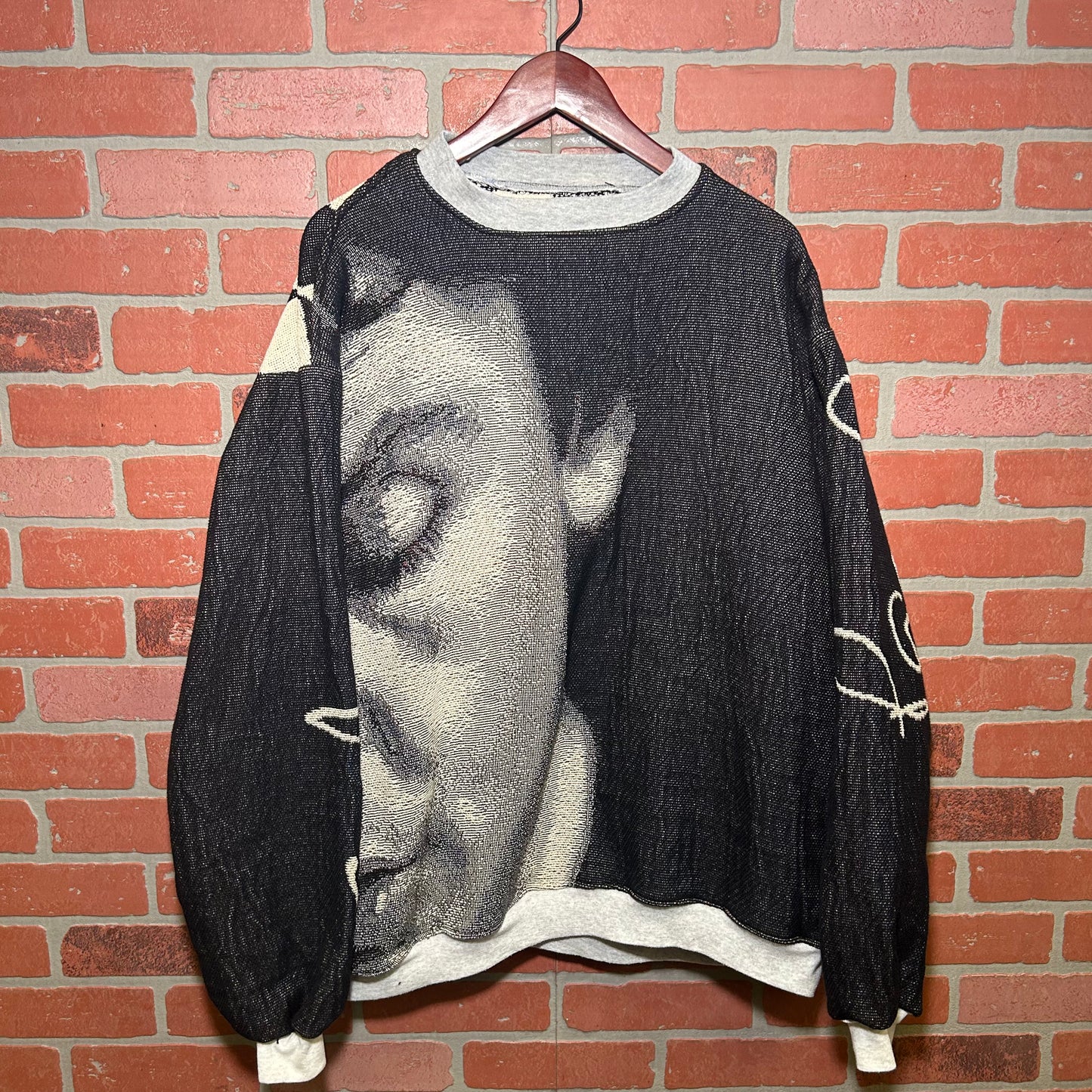 Trevs1of1 1990's Custom Paul McCartney/John Lennon Black Crewneck