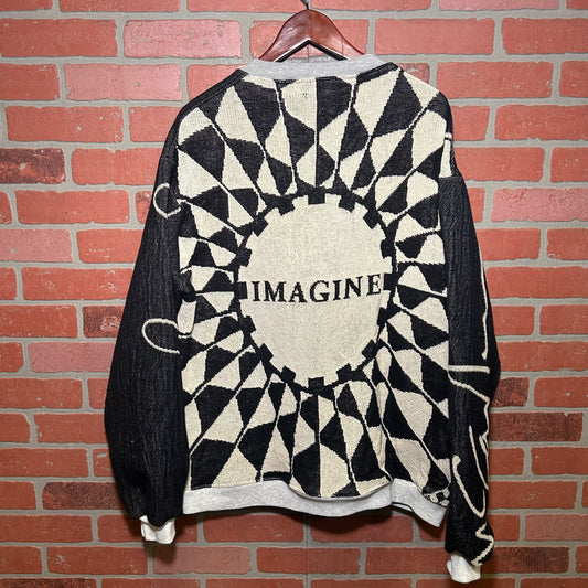 Trevs1of1 1990's Custom Paul McCartney/John Lennon Black Crewneck