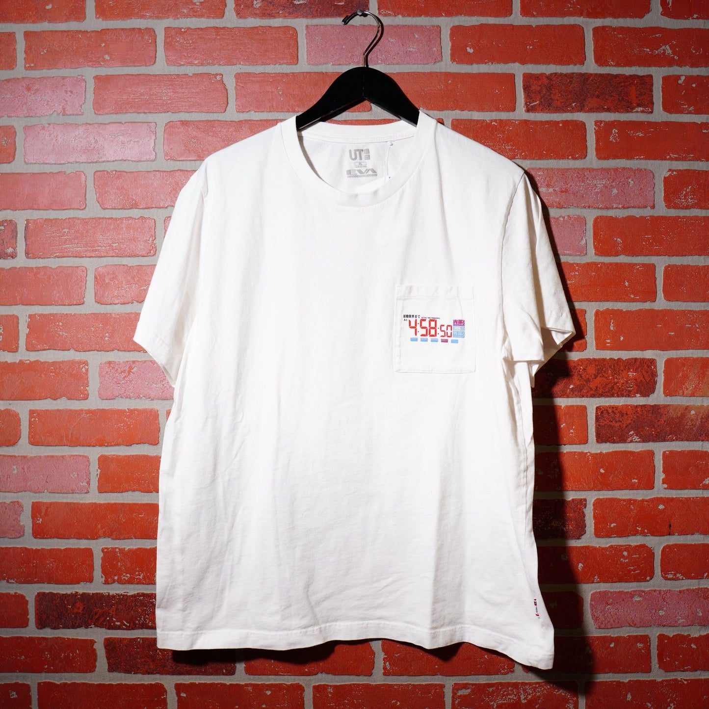 Uniqlo X Neon Genesis Evangelion Cable White Pocket Tee