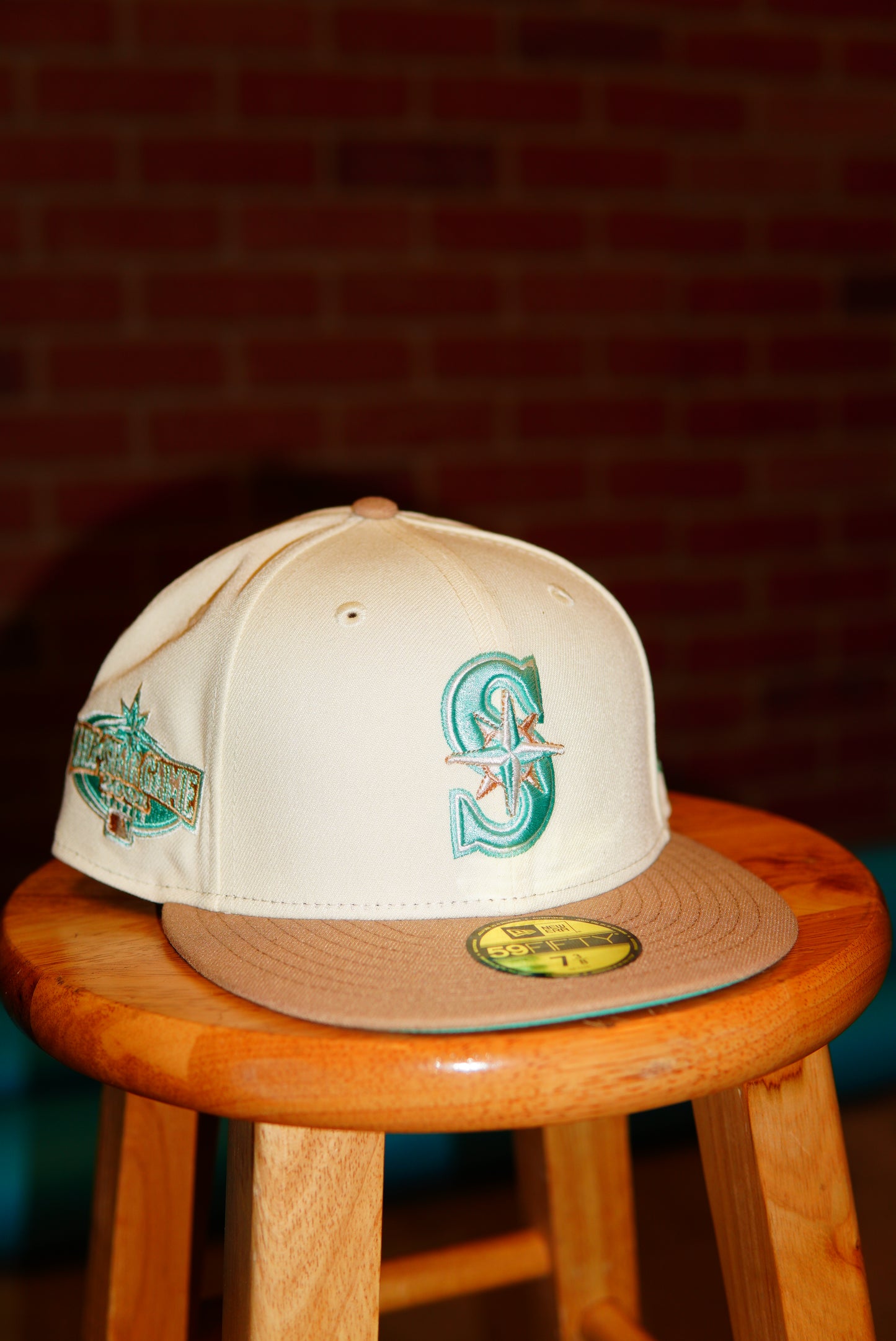 DS New Era MLB Seattle Mariners All-Star Game 2001 Patch Teal/White Fitted Hat