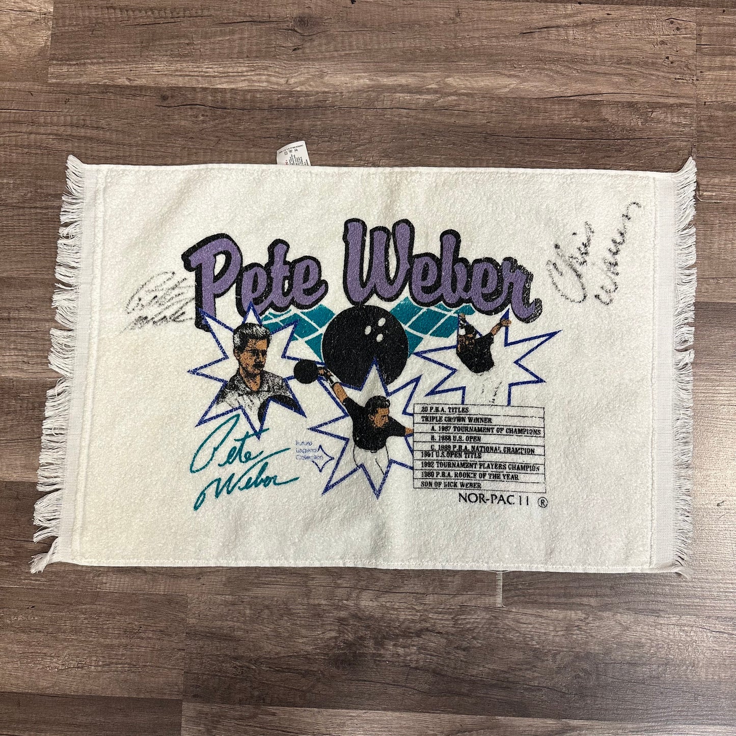 VTG Autographed Pete Weber Towel