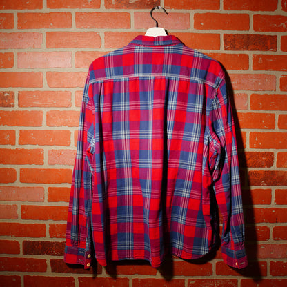 VTG Button-Up Plaid Blue/Red Shirt