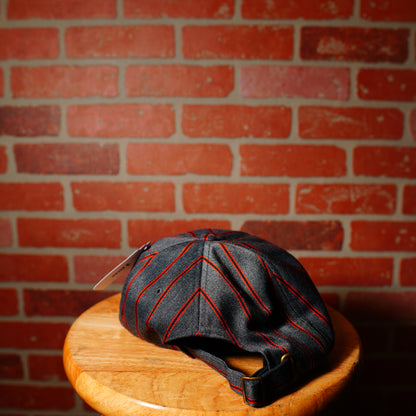 VTG Sample Stussy Red/Black Stripped Strapback Hat