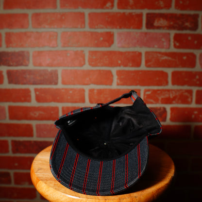 VTG Sample Stussy Red/Black Stripped Strapback Hat