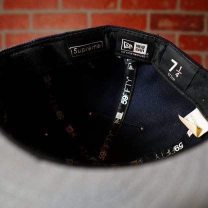 Supreme Black Logo Fitted Hat