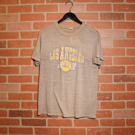 VTG NBA Los Angeles Lakers Distressed Champion Grey Tee