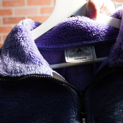 VTG Black Mountain Multi-Color Zip-Up Deep Pile Fleece Jacket