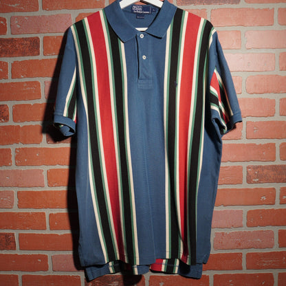VTG Polo Ralph Lauren Vertical Stripe Polo Navy Shirt