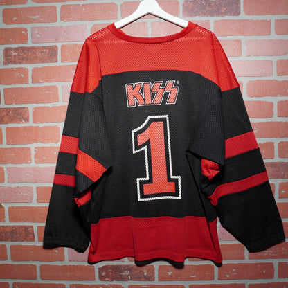 VTG 90's Kiss Psycho Circus Black / Red Band Hockey Jersey