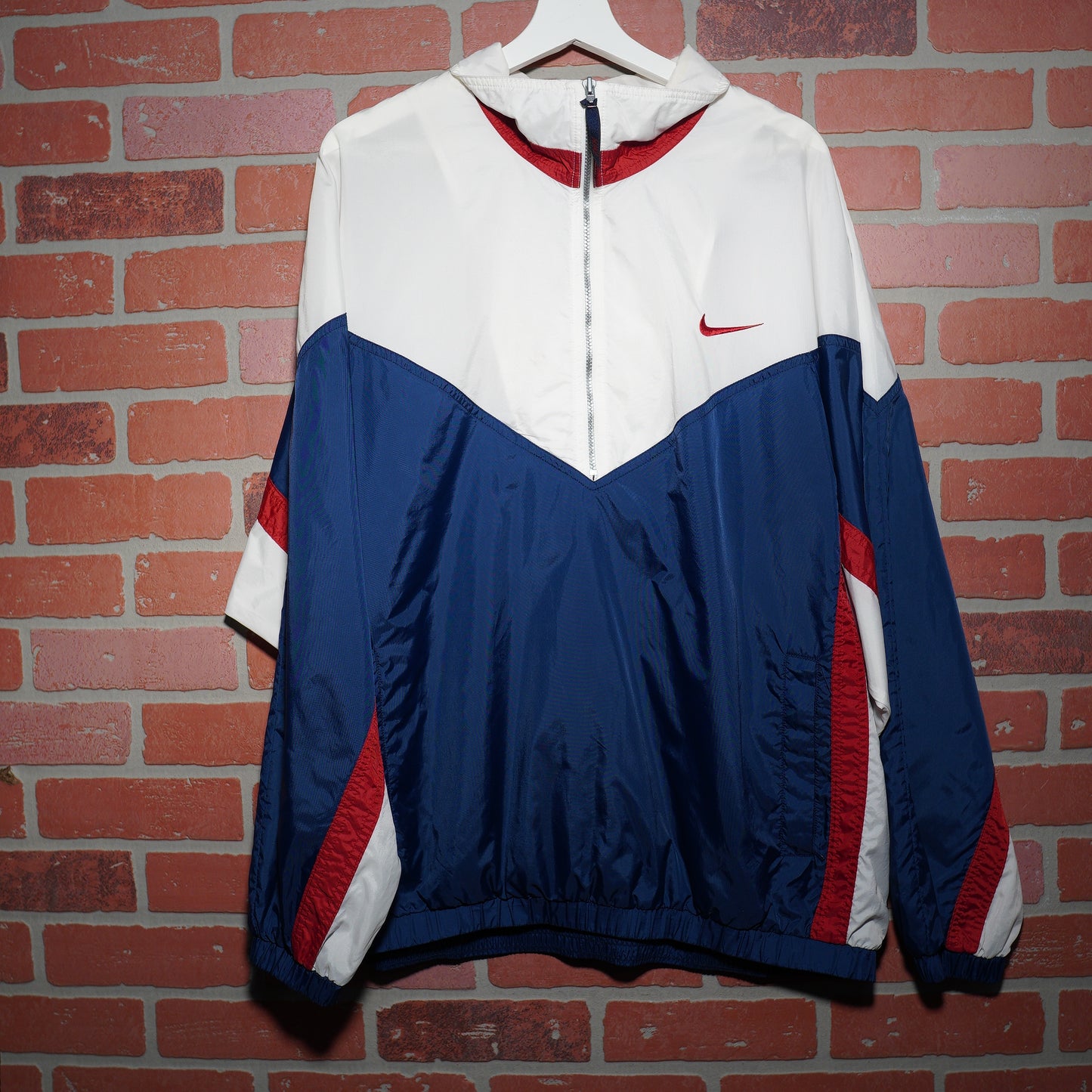 VTG 90's Nike Quarter-Zip Red/White/Blue Windbreaker Jacket