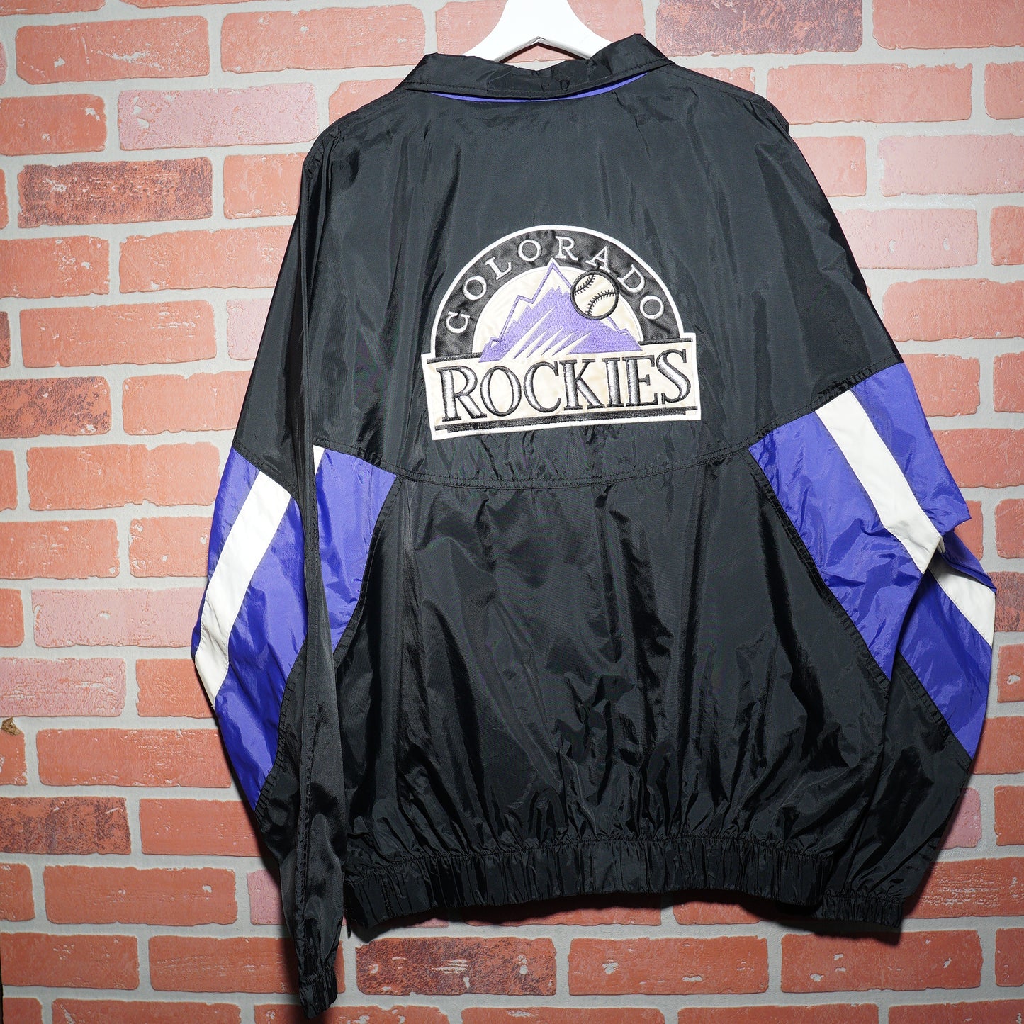 VTG Starter MLB Colorado Rockies Quarter-Zip Windbreaker Baseball Jacket
