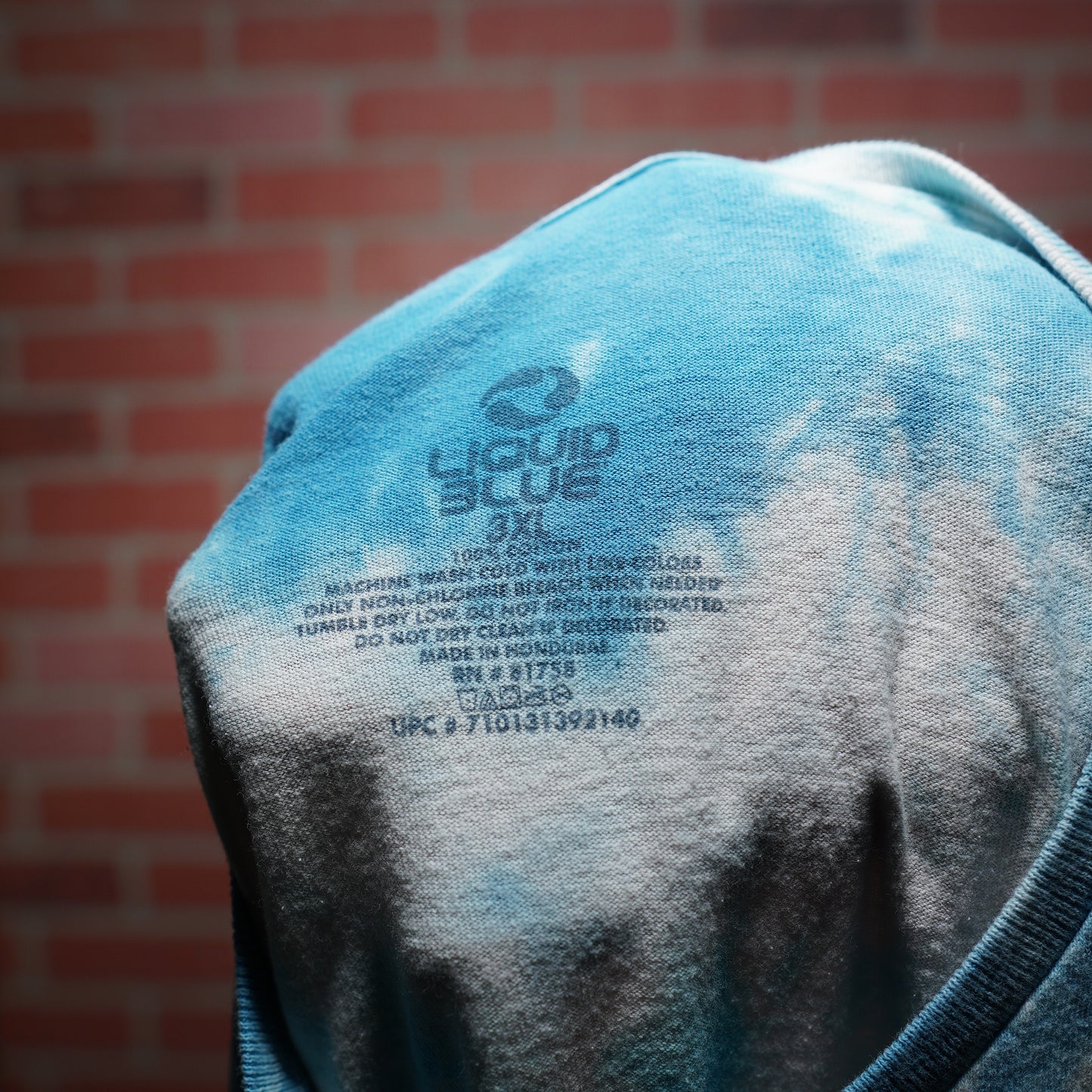 Y2K Liquid Blue Skull Spiral Blue Tye-Dye Tee